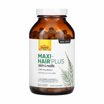 Комплекс для роста и укрепления волос Country Life Maxi-Hair Plus, 240 капсул Комплекс для роста и укрепления волос Country Life Maxi-Hair Plus, 240 капсул