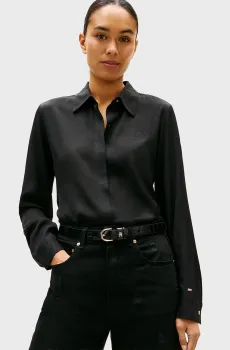 Женская черная блуза REGULAR Черный L Tommy Hilfiger WW0WW48180