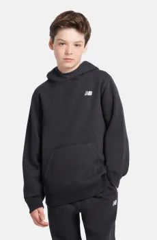 Детское черное худи Brush Back Small Logo Черный 7-8Y New Balance LAKB0003BK