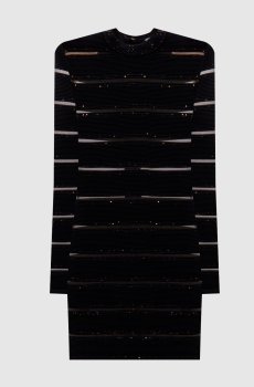 Черное платье мини с пайетками