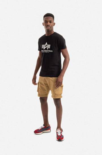 Хлопковые шорты Alpha Industries Crew Short цвет бежевый 176203.14-cream Хлопковые шорты Alpha Industries Crew Short цвет бежевый 176203.14-cream