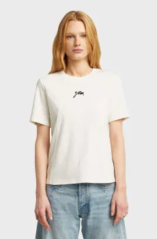 Женская белая футболка Script Белый M G-Star RAW D26907,D976