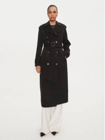 Elisabetta Franchi Вовняне пальто CP-57D-46E2 Чорний Regular Fit Elisabetta Franchi Вовняне пальто CP-57D-46E2 Чорний Regular Fit