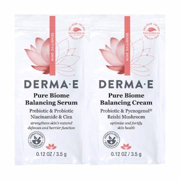 Набор для ухода за лицом Derma E Pure Biome Balansing Serum & Pure Biome Balansing Cream (крем, 3.5 г + сыворотка, 3.5 г) Набор для ухода за лицом Derma E Pure Biome Balansing Serum & Pure Biome Balansing Cream (крем, 3.5 г + сыворотка, 3.5 г)