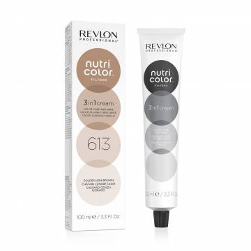 Тонирующий крем-бальзам для волос Revlon Professional Nutri Color Filters Toning 613 Golden Ash Brown, 100 мл Тонирующий крем-бальзам для волос Revlon Professional Nutri Color Filters Toning 613 Golden Ash Brown, 100 мл