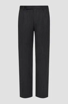Мужские черные брюки в полоску Черный L Karl Lagerfeld 553032.255081;991