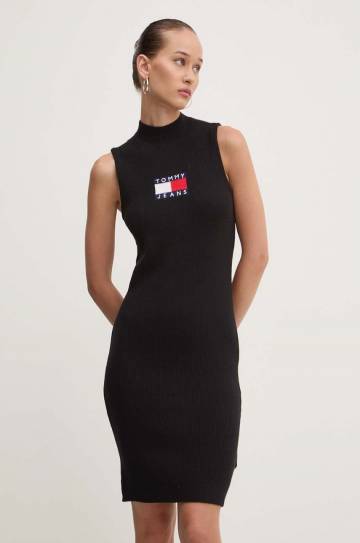Платье Tommy Jeans цвет чёрный mini облегающее DW0DW18607 Платье Tommy Jeans цвет чёрный mini облегающее DW0DW18607