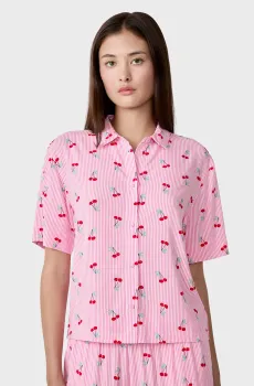 Женская розовая рубашка с узором CALISTO Розовый L Etam 6554149