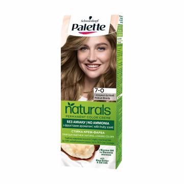 Безаммиачная краска для волос Palette Naturals Permanent Color Creme, 7-0 Средне-русый, 110 мл Безаммиачная краска для волос Palette Naturals Permanent Color Creme, 7-0 Средне-русый, 110 мл