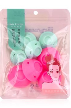 Бигуди-папильотки для волос, розовые/зеленые, диаметр 5 мм, 8 шт (24BG11)