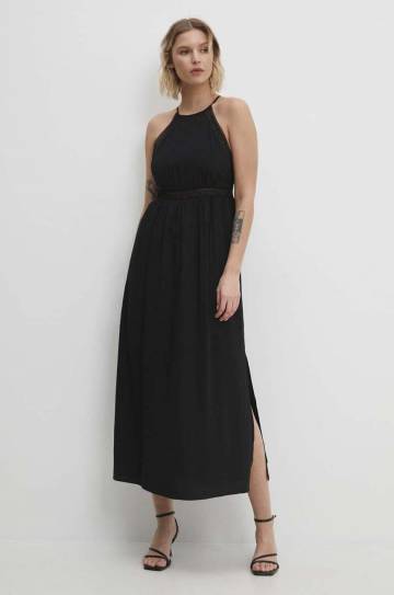 Платье Answear Lab цвет чёрный maxi расклешённая Платье Answear Lab цвет чёрный maxi расклешённая