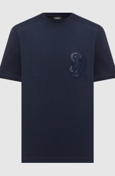 Синяя футболка с кашемиром