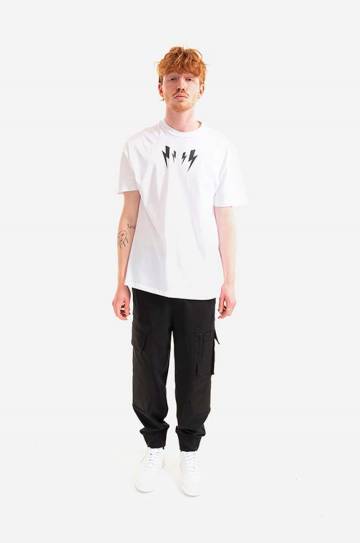 Брюки Neil Barett Hybrid Workwear Loose Sweatpants мужские цвет чёрный со шнуровкой BJP019CH.S018S.01-black Брюки Neil Barett Hybrid Workwear Loose Sweatpants мужские цвет чёрный со шнуровкой BJP019CH.S018S.01-black