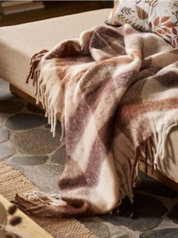 Ковдра в клітинку - бежевий