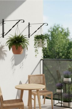 Настінні тримачі для квіткових горщиків 2 pack - чорний