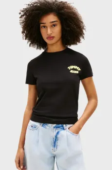 Женская черная футболка REG BUBBLE SS Черный M Tommy Jeans DW0DW22310