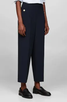 Женские темно-синие брюки GOLD BTTN TWILL RLX STRGHT Синий S Tommy Hilfiger WW0WW42957