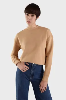 Женский бежевый свитшот NANO LOGO RELAXED SWEATSHIRT Бежевый L Calvin Klein K20K207213