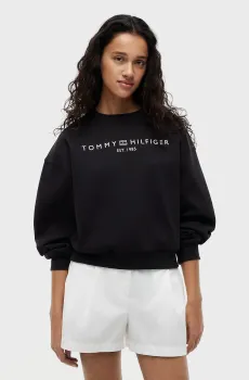 Женский черный свитшот CORP LOGO Черный L Tommy Hilfiger WW0WW47831