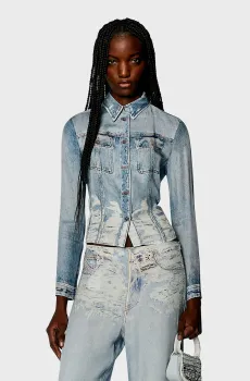 Женская голубая блуза C-LORELLE Голубой 40 Diesel A12869 0LJAX