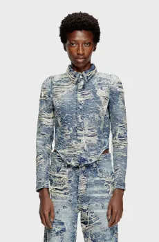 Женская синяя джинсовая рубашка DE-MADELINE-FSG Синий S Diesel A19061 09M04