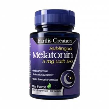 Мелатонин с сублингвальным B6 Earths Creation Melatonin Sublingual B6, 5 мг, 60 таблеток