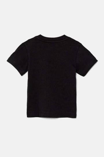 Детская хлопковая футболка adidas Originals TREFOIL TEE цвет чёрный с принтом IX5113 Детская хлопковая футболка adidas Originals TREFOIL TEE цвет чёрный с принтом IX5113