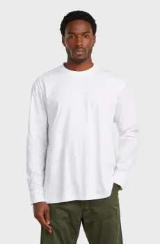 Мужской белый лонгслив relaxed Белый L G-Star RAW D28768,E385