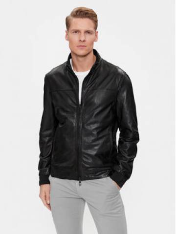 Milestone Шкіряна куртка Gilberto 411059 60395 Чорний Regular Fit Milestone Шкіряна куртка Gilberto 411059 60395 Чорний Regular Fit