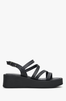 Сандалі на платформі чорні Estro ER00113264
