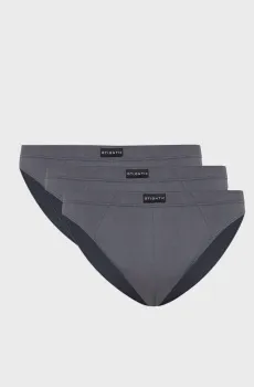 Мужские темно-серые брифы (3 шт) Серый M Atlantic 3BMP-006