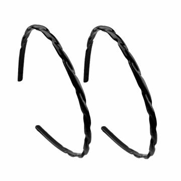 Набор обручей для волос TITANIA Curl, пластик, 2шт, черный, 7963