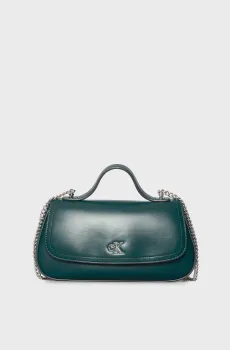 Женская бирюзовая сумка CK TOP HANDLE WITH CHAIN Бирюзовый ONESIZE Calvin Klein LV04F3282G