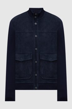 Синяя комбинированная куртка