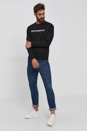 Кофта Emporio Armani мужская цвет чёрный с принтом Кофта Emporio Armani мужская цвет чёрный с принтом
