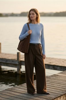 Класичний рельєфний светр - блакитний