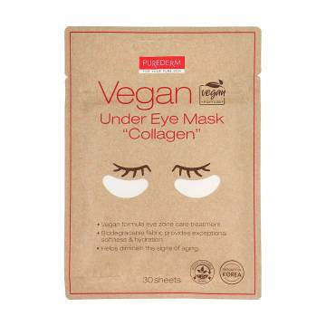 Патчи для кожи вокруг глаз Purederm Vegan Under Eye Mask Collagen, 30 шт Патчи для кожи вокруг глаз Purederm Vegan Under Eye Mask Collagen, 30 шт