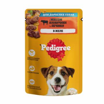 Влажный корм для взрослых собак Pedigree Говядина с печенью в желе, 100 г