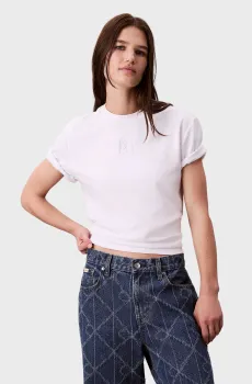 Женская белая футболка EMBLEM MOCK Белый S Calvin Klein LV044D202G
