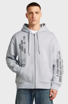 Мужское серое худи Stencil Серый S G-Star RAW D28813,E404