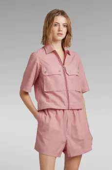 Женская розовая рубашка cropped shirt Розовый S G-Star RAW D22914,D123