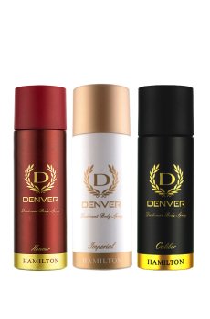 Denver Men Set of 3 Body Deodorant Spray 50 ml each - Honour + Caliber + Imperial