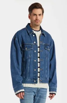 Мужская синяя джинсовая куртка Синий M Gant 7006318