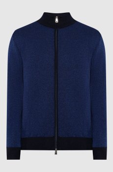 Синий кардиган из шерсти и кашемира