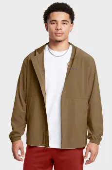 Мужская коричневая ветровка UA Vibe Woven Windbreaker Коричневый S Under Armour 1386555-498