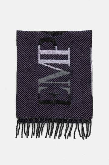 Шерстяной шарф Emporio Armani цвет фиолетовый узорный 635002 4F300 Шерстяной шарф Emporio Armani цвет фиолетовый узорный 635002 4F300