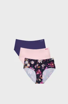 Женские трусики (3 шт) UA PURE STRETCH NOSHOW HIPSTER-PRINT Разноцветный L Under Armour 1383896-001