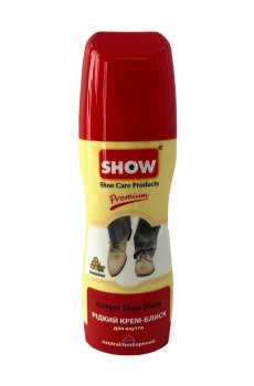 Жидкий крем-блеск для обуви SHOW Instant Shoe Shine бесцветный, 75 мл