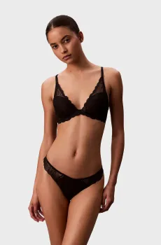 Женские черные трусики THONG Черный L Calvin Klein LV00QF8360