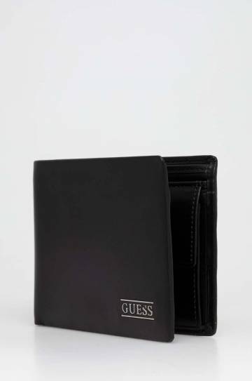 Кожаный кошелек Guess мужской цвет чёрный Кожаный кошелек Guess мужской цвет чёрный